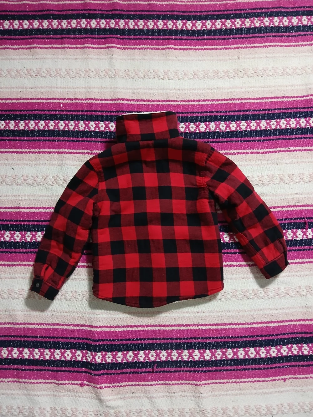 GAP BABY Buffalo Plaid Sherpa-Lined Collar Kids Snap Coat 5T